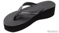 Six Layer Leather Wedge - 3/4" Strap with Crystals