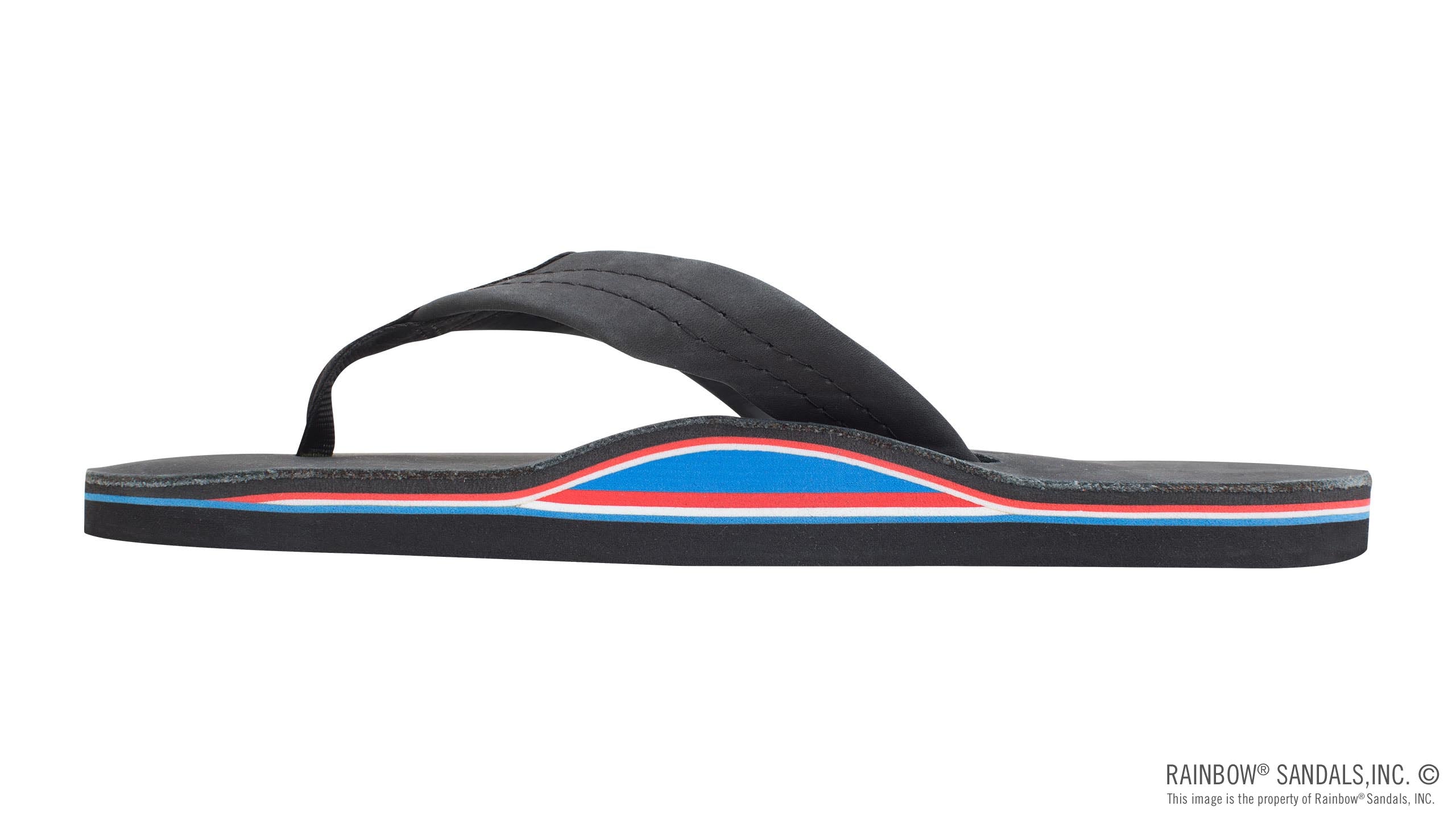 The Americana - Women's  Single layer Premier Leather Red White & Blue Mid Sole with a 1" Strap