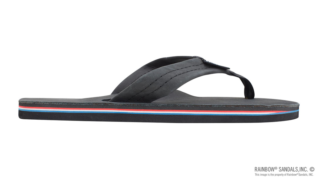 The Americana - Women's  Single layer Premier Leather Red White & Blue Mid Sole with a 1" Strap
