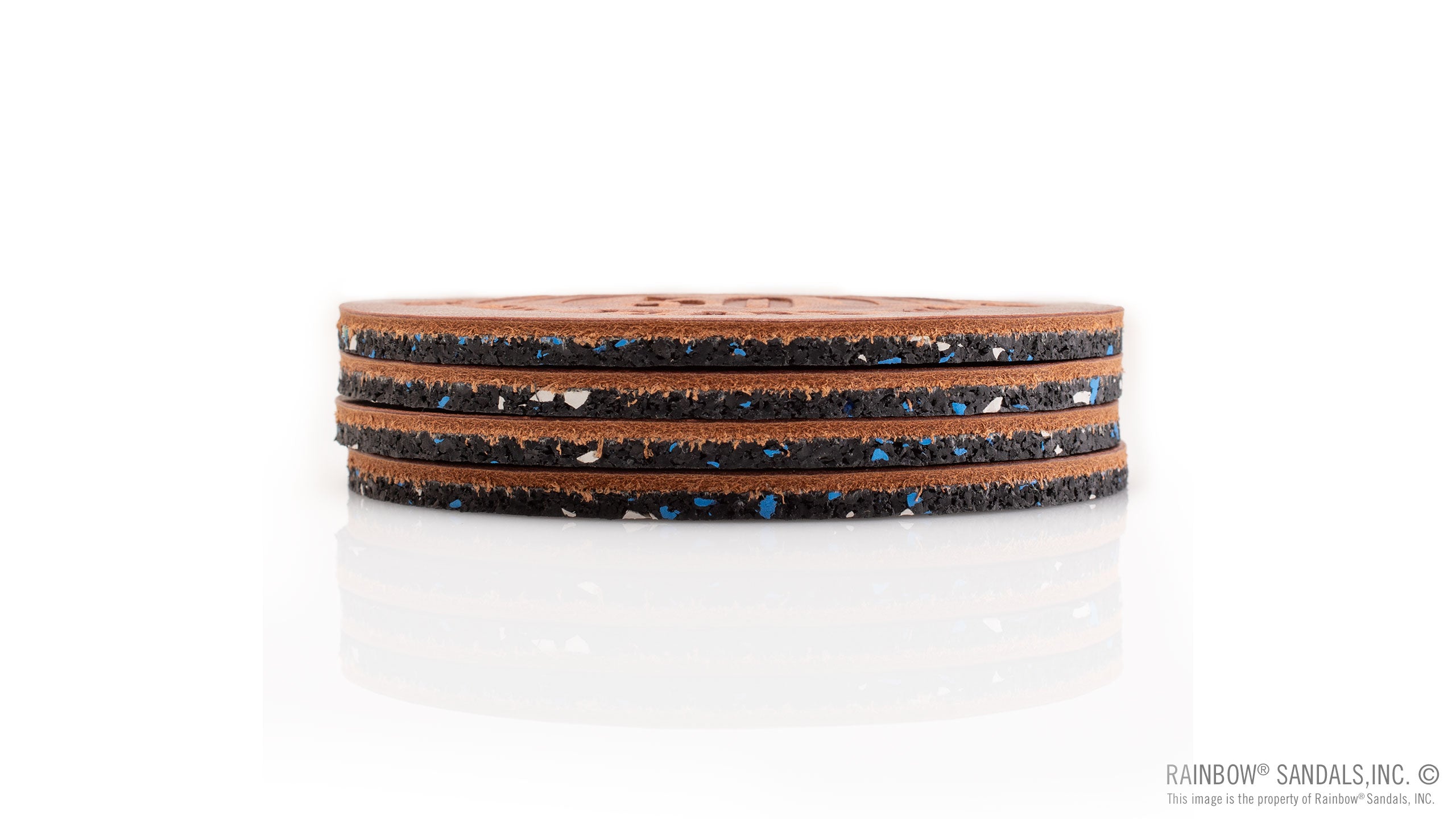 Coaster 4 pack - Rust - Leather