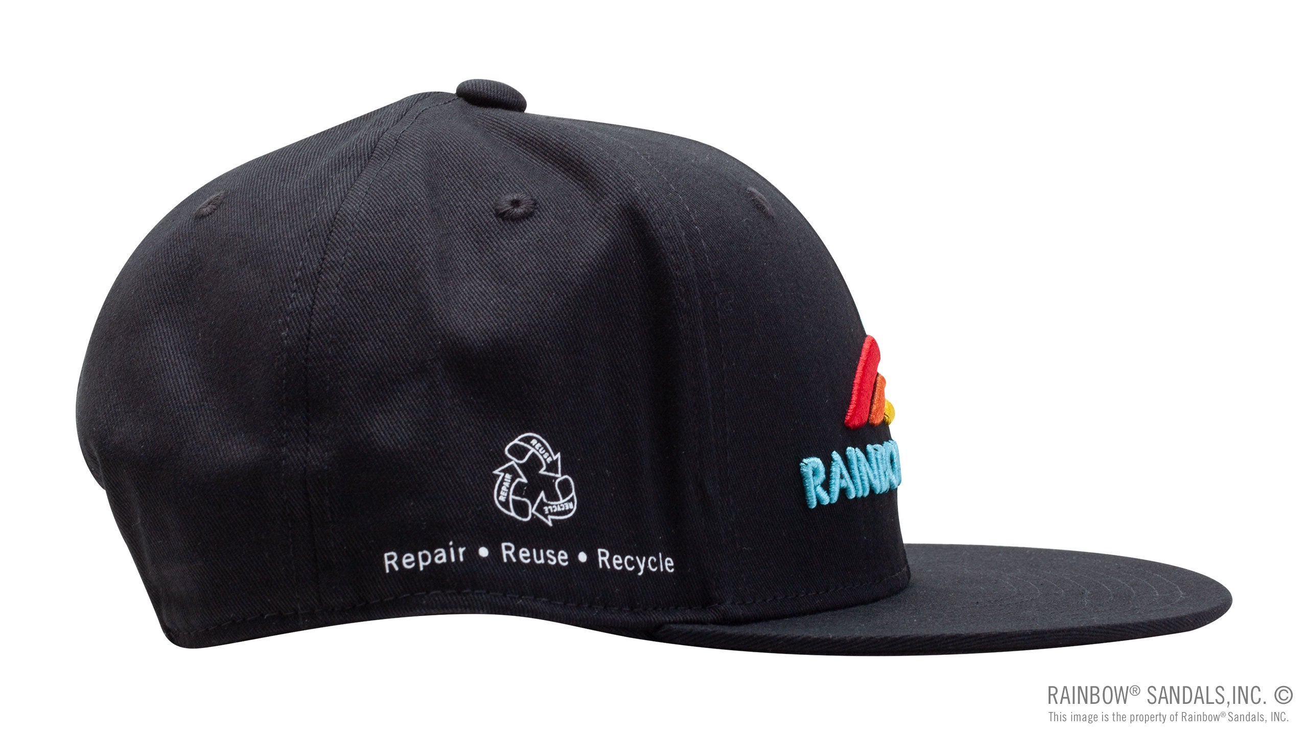 Rainbow® Sandals Black 100% Cotton Snap Back Hat
