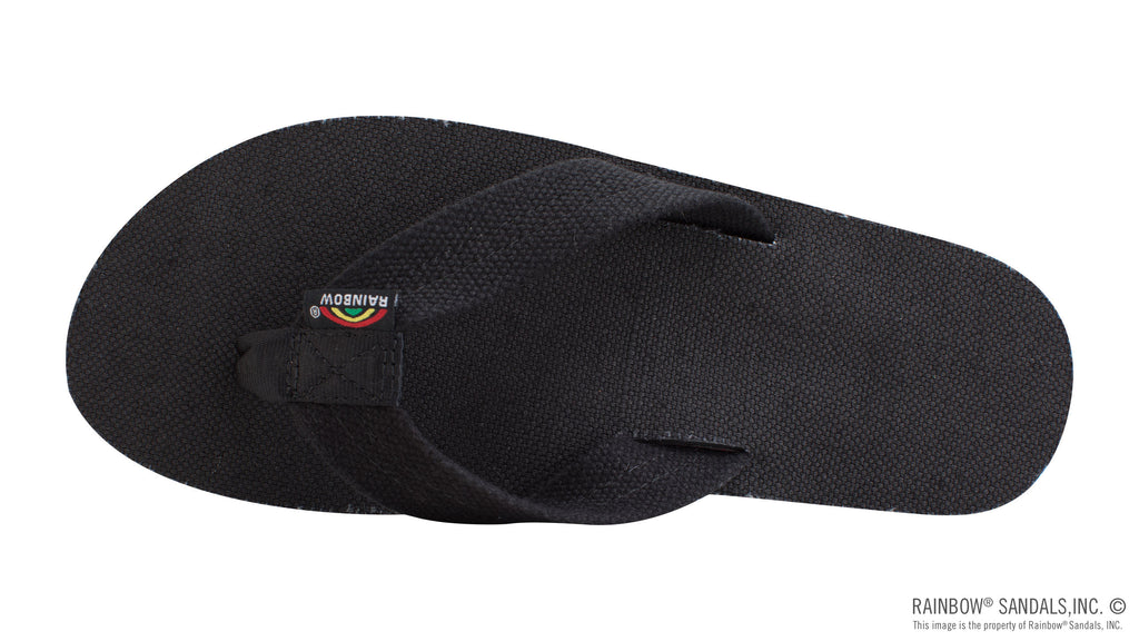 The Rastafarian - Single Layer Black Hemp with Rasta Mid Sole