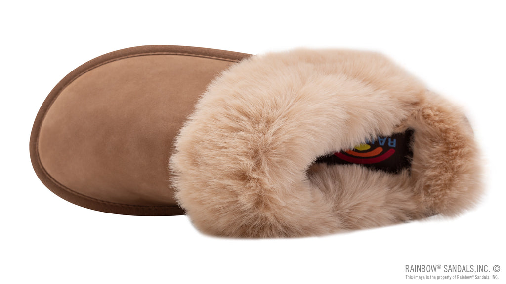 Sunset Snugs2 - Leather, Fleece Lined Slipper Double Layer Arch
